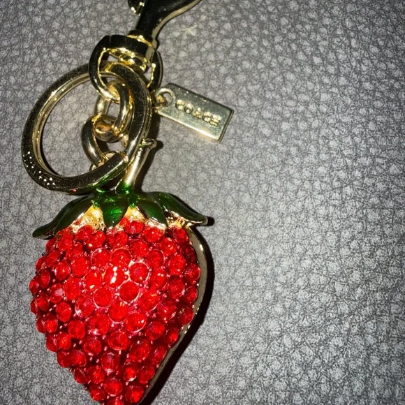Strawberry Key Holder with Red Crystals - Picture 3 of 4